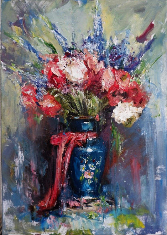 Flowers in a Chinese vase